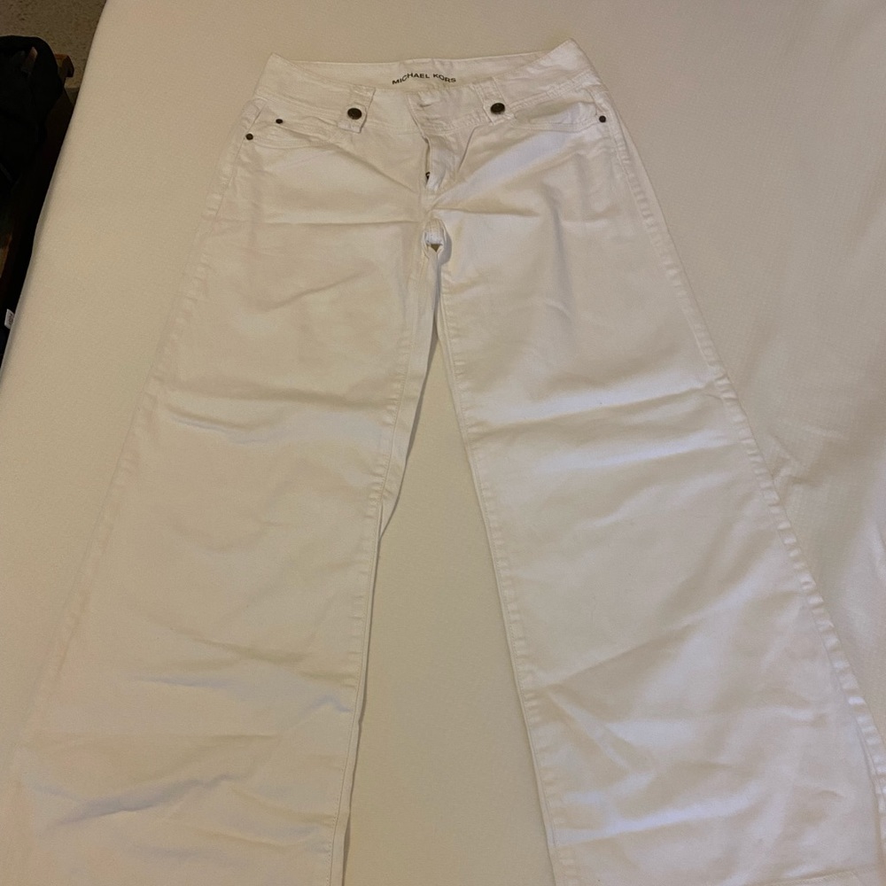 Michael Kors white wide leg pants